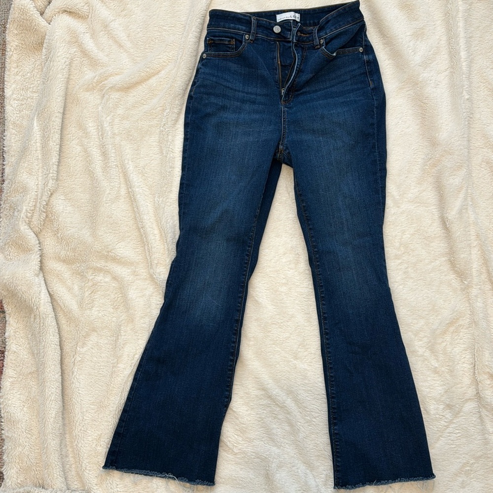 Dark flare jeans. Size 27/4 petite.